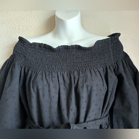 Revolve Tularosa Maida Black Ruffle Off the Shoulder Tie Waist Mini Dres… - Picture 5 of 8